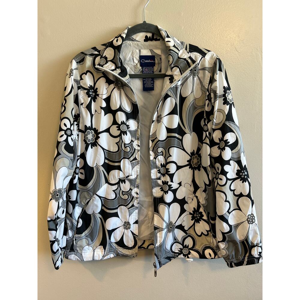 Catalina Vintage Zip Up Jacket Floral late 80's/early 90's Small